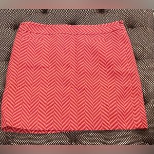 LOFT Pink & orange striped mini skirt. Sz 12. EUC